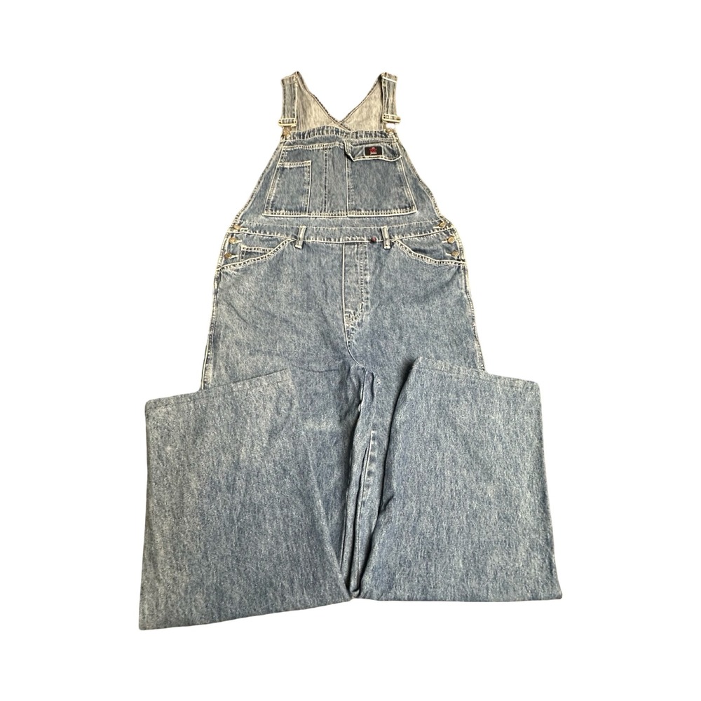 Calvin Klein Overalls Womens 36x28 Blue Denim Wide Leg Carpenter Vintage Boho